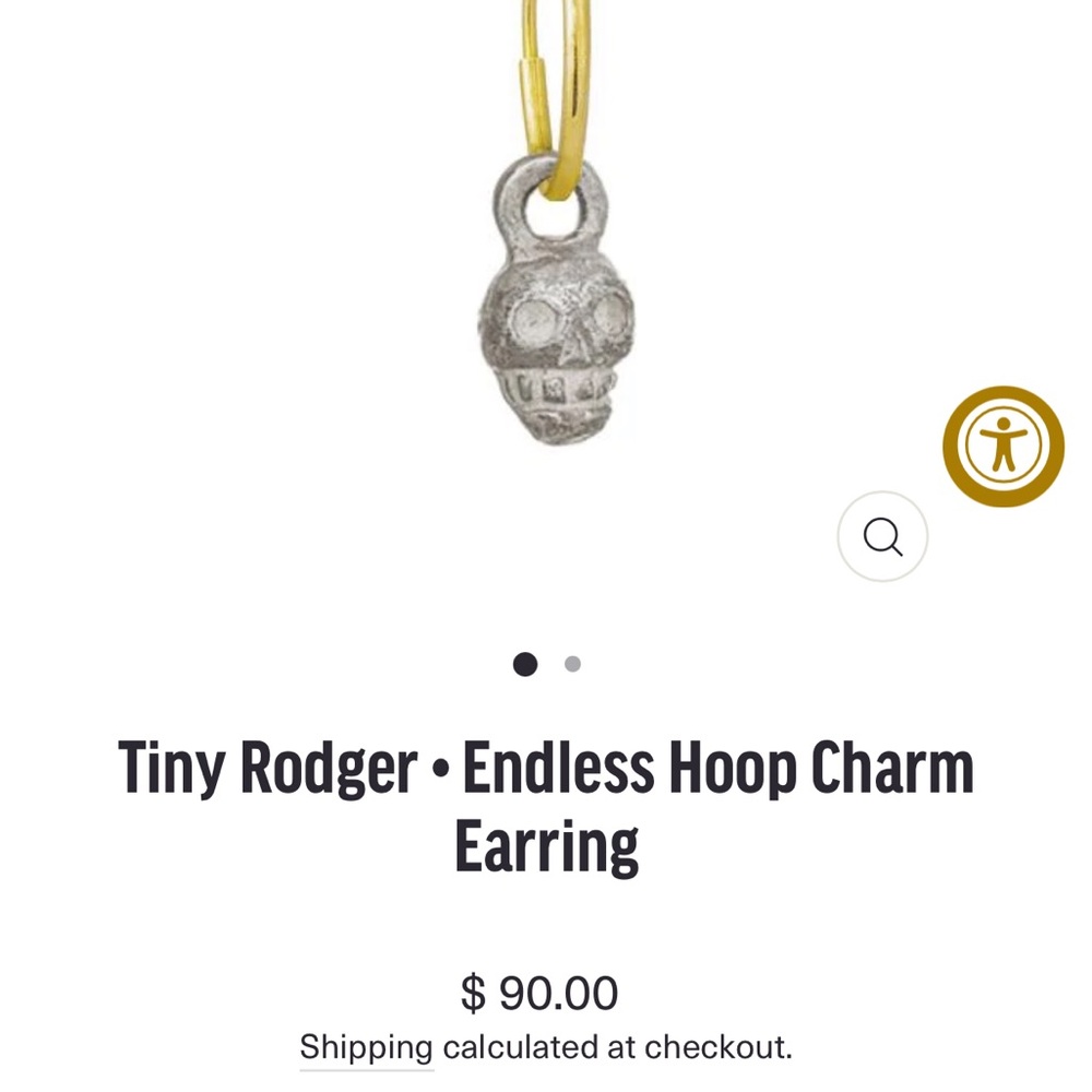 Lee Brevard Sterling Silver Skull Rodger Charm